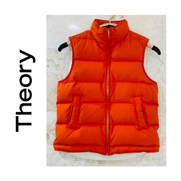 Theory Jackets & Blazers - THEORY {S} Puffer Vest Orange Zip Down "Dina"